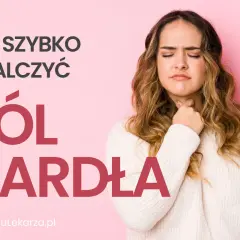 Kobieta z bólem gardła, szukająca sposobów, co na ból gardła. Szybkie ulgi szukaj na ReceptaLekarza.pl.